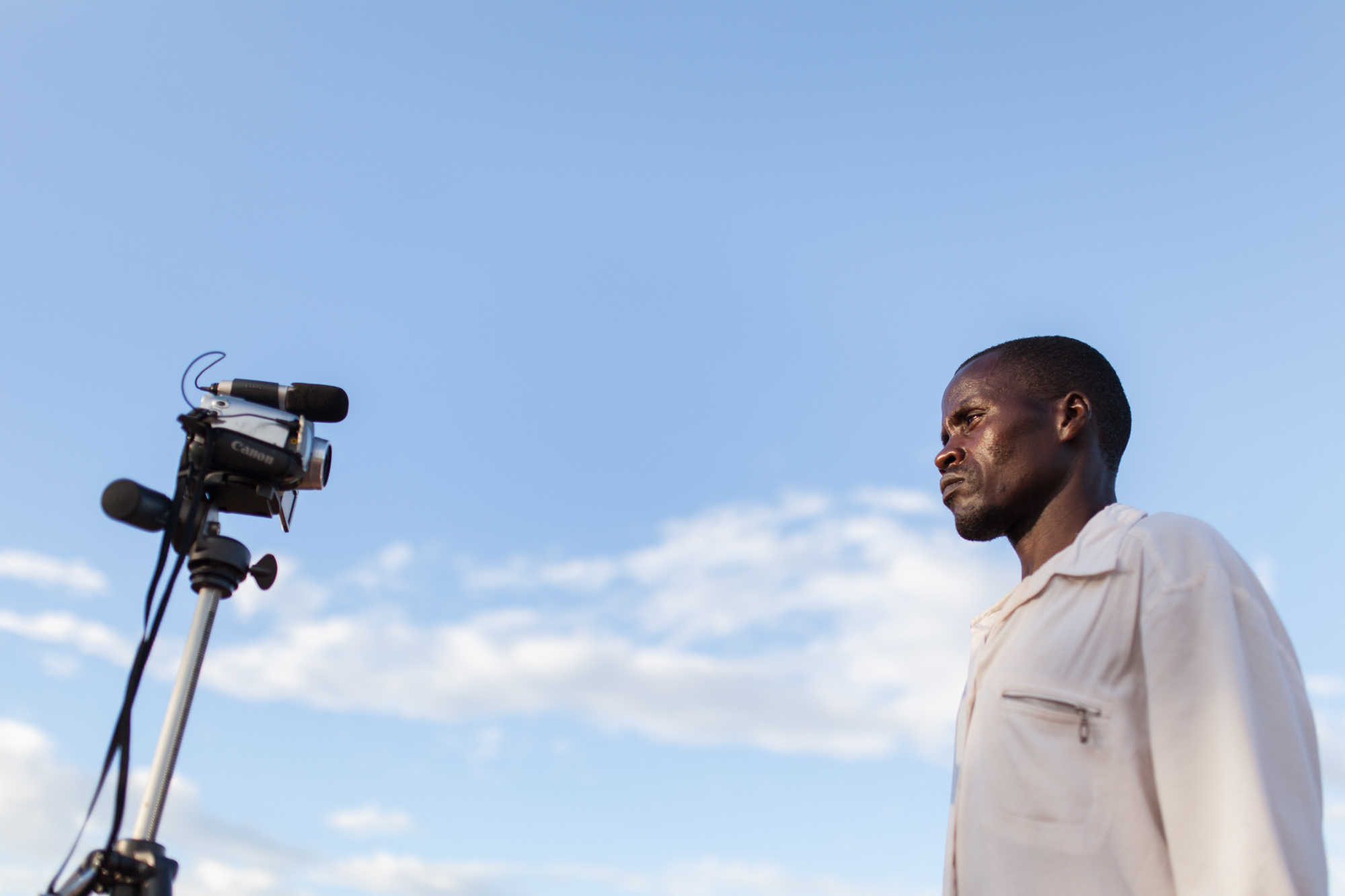 Kisilu in front of camera